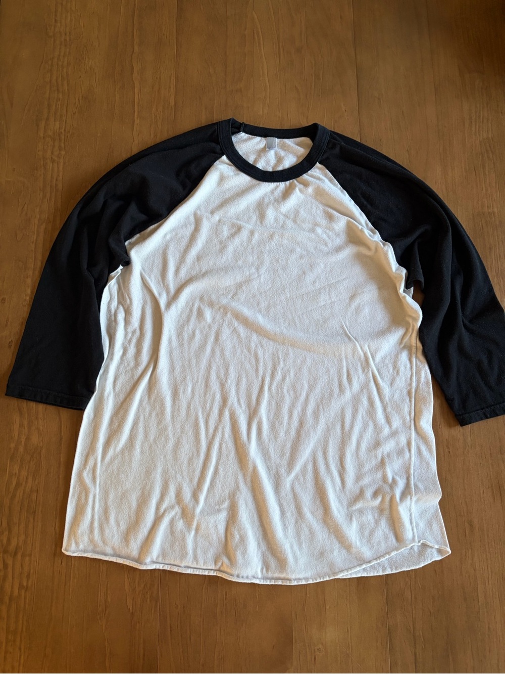 Classic American Apparel Black & White Raglan Tee